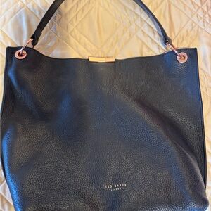 Ted Baker black leather purse; Rose color accent
